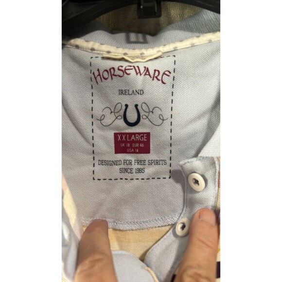 Horseware Ireland sleeveless Stripe Polo XXL 14 NWT - Picture 3 of 9